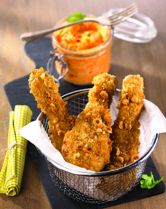 Pilons de poulet en croûte de cacahuète